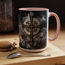 Load image into Gallery viewer, New! Golden & Black "Jesus is King" Cross - Accent Coffee Mug (11, 15oz)