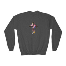 Load image into Gallery viewer, Flower Covered Cross - Youth Crewneck Sweatshirt