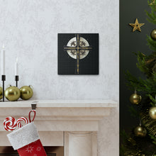 Load image into Gallery viewer, Golden & Black "Jesus is King" Cross - Canvas Wall Art