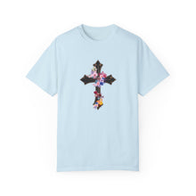 Load image into Gallery viewer, Flower Covered Cross - Unisex Garment-Dyed T-shirt