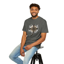 Load image into Gallery viewer, Golden & Black "Jesus is King" Cross - Unisex Garment-Dyed T-shirt