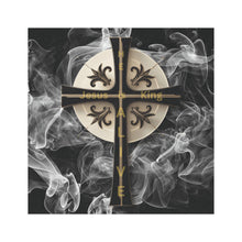 Load image into Gallery viewer, Golden & Black "Jesus is King" Cross - Car Magnets