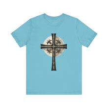 Load image into Gallery viewer, Golden & Black "Jesus is King" Cross - Mens Graphic T-Shirt