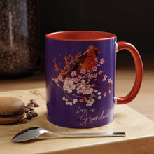 Load image into Gallery viewer, Red Cardinal & Flowers for Grandma - Accent Mug (11, 15oz)