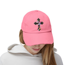 Load image into Gallery viewer, Flower Covered Cross - Cotton Distressed Cap