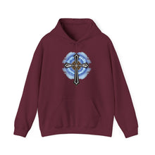 Load image into Gallery viewer, Lightning & Clouds Cross - Unisex Heavy Blend™ Hooded Sweatshirt