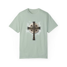 Load image into Gallery viewer, Golden & Black "Jesus is King" Cross - Unisex Garment-Dyed T-shirt