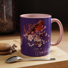 Load image into Gallery viewer, Red Cardinal & Flowers for Grandma - Accent Mug (11, 15oz)