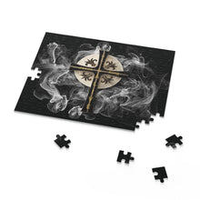 Load image into Gallery viewer, Golden & Black "Jesus is King" Cross - Puzzle (120, 252, 500-Piece)
