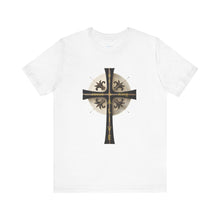 Load image into Gallery viewer, Golden & Black "Jesus is King" Cross - Mens Graphic T-Shirt