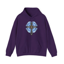 Load image into Gallery viewer, Lightning & Clouds Cross - Unisex Heavy Blend™ Hooded Sweatshirt