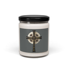 Load image into Gallery viewer, Golden & Black "Jesus is King" Cross - Scented Soy Candle, 9oz