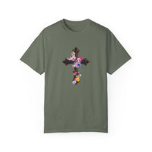 Load image into Gallery viewer, Flower Covered Cross - Unisex Garment-Dyed T-shirt