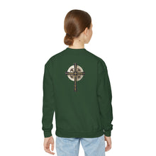 Load image into Gallery viewer, Golden & Black "Jesus is King " Cross - Youth Crewneck Sweatshirt