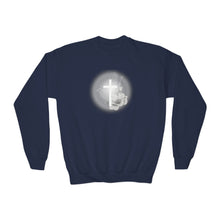 Load image into Gallery viewer, White Dove Cross - Youth Crewneck Sweatshirt