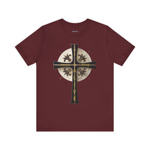 Load image into Gallery viewer, Golden & Black "Jesus is King" Cross - Unisex Short Sleeve T-Shirt