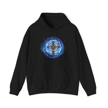 Load image into Gallery viewer, New! Lightning & Clouds Cross - Unisex Heavy Blend™ Hooded Sweatshirt