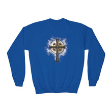 Load image into Gallery viewer, NEW! Golden & Black Cross - Youth Crewneck Sweatshirt