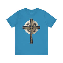 Load image into Gallery viewer, Golden & Black "Jesus is King" Cross - Unisex Short Sleeve T-Shirt