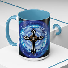 Load image into Gallery viewer, New! Lightning & Clouds Cross - Accent Coffee Mug (11, 15oz)
