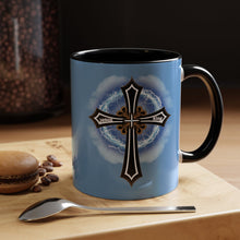 Load image into Gallery viewer, Lightning & Clouds Cross - Accent Coffee Mug (11, 15oz)