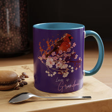 Load image into Gallery viewer, Red Cardinal & Flowers for Grandma - Accent Mug (11, 15oz)