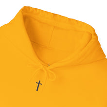 Load image into Gallery viewer, Back Design of Flower Covered Cross - Unisex Fit Heavy Blend™ Hooded Sweatshirt