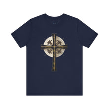 Load image into Gallery viewer, Golden & Black "Jesus is King" Cross - Mens Graphic T-Shirt