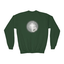 Load image into Gallery viewer, White Dove Cross - Youth Crewneck Sweatshirt