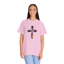 Load image into Gallery viewer, Flower Covered Cross - Unisex Garment-Dyed T-shirt