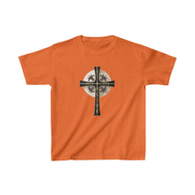 Load image into Gallery viewer, Golden & Black "Jesus is King" Cross - Kids Heavy Cotton™ Tee