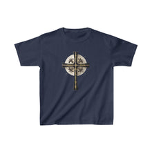 Load image into Gallery viewer, Golden & Black "Jesus is King" Cross - Kids Heavy Cotton™ Tee