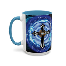 Load image into Gallery viewer, New! Lightning & Clouds Cross - Accent Coffee Mug (11, 15oz)