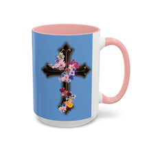 Load image into Gallery viewer, Flower Covered Cross - Accent Coffee Mug (11, 15oz)