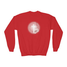 Load image into Gallery viewer, White Dove Cross - Youth Crewneck Sweatshirt