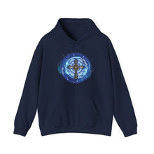 Load image into Gallery viewer, New! Lightning & Clouds Cross - Unisex Heavy Blend™ Hooded Sweatshirt