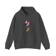 Load image into Gallery viewer, Flower Covered Cross - Unisex Heavy Blend™ Hooded Sweatshirt