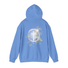 Load image into Gallery viewer, Back Design of White Dove Cross - Unisex Heavy Blend™ Hooded Sweatshirt