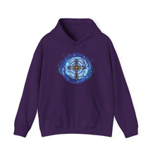 Load image into Gallery viewer, New! Lightning & Clouds Cross - Unisex Heavy Blend™ Hooded Sweatshirt