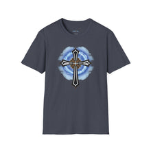 Load image into Gallery viewer, Lightning & Clouds Cross - Unisex Softstyle T-Shirt