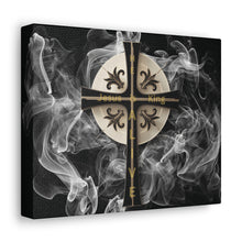 Load image into Gallery viewer, NEW! Golden & Black "Jesus is King" Cross - Canvas Wall Art