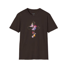 Load image into Gallery viewer, Flower Covered Cross - Unisex Softstyle T-Shirt