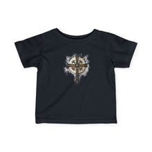 Load image into Gallery viewer, NEW! Golden & Black "Jesus is King" Cross - Baby Jersey Tee