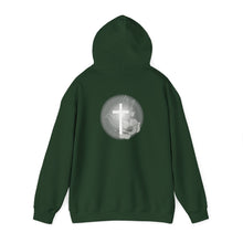 Load image into Gallery viewer, Back Design of White Dove Cross - Unisex Heavy Blend™ Hooded Sweatshirt