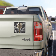 Load image into Gallery viewer, Golden & Black "Jesus is King" Cross - Car Magnets