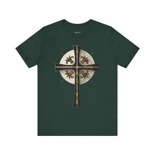 Load image into Gallery viewer, Golden & Black "Jesus is King" Cross - Unisex Short Sleeve T-Shirt