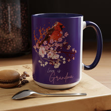 Load image into Gallery viewer, Red Cardinal & Flowers for Grandma - Accent Mug (11, 15oz)