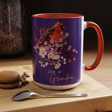 Load image into Gallery viewer, Red Cardinal & Flowers for Grandma - Accent Mug (11, 15oz)