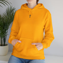 Load image into Gallery viewer, Back Design of Flower Covered Cross - Unisex Fit Heavy Blend™ Hooded Sweatshirt
