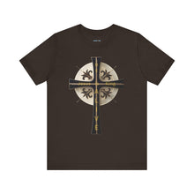 Load image into Gallery viewer, Golden & Black "Jesus is King" Cross - Unisex Short Sleeve T-Shirt